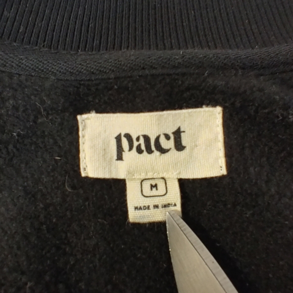 Pact Sweatshirt V Neck Courtside Black Soft Pullover M - Picture 3 of 11